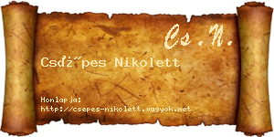 Csépes Nikolett névjegykártya